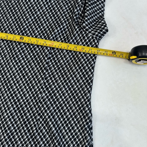 SPANX Jacquard Ponte Plaid Black White Mini Dress Size 1X Long Sleeve EUC - Picture 4 of 13